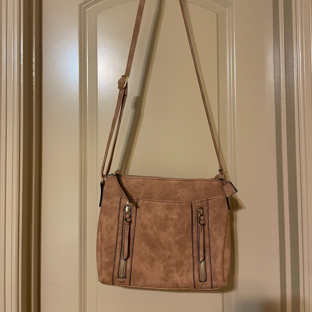 Tan Brown boutique cross body purse